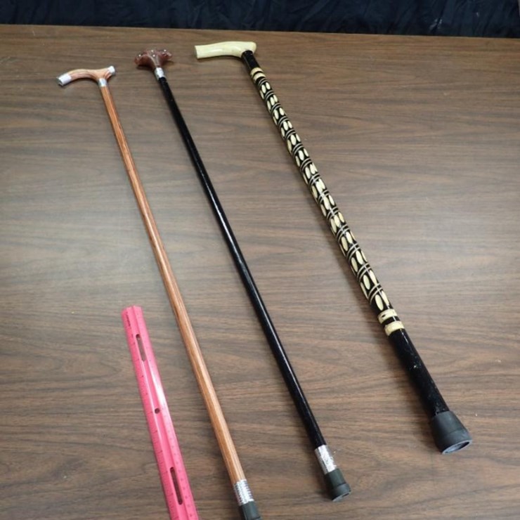 Custom Carved Walking Stick/Cane - Qty - 3 - Tag # 9639