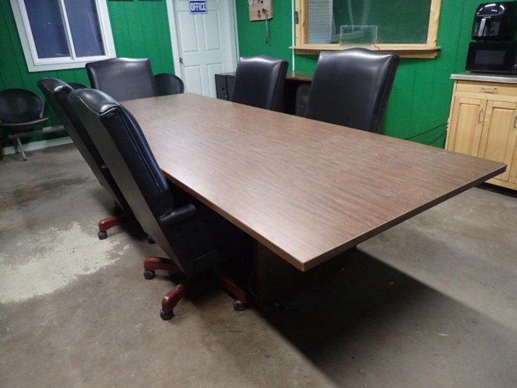 10'-x-3'10"-wood-conference-table-w/-5-rolling-chairs---tag-#-6616-image-2