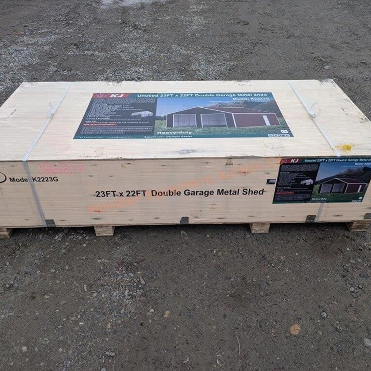 KJ 23' X 22' Double Garage Metal Shed