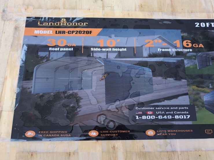 (1)-landhero-20-x-20'-all-steel-carport-w/-enclosed-sidewalls---lhr---cp2020f-image-2