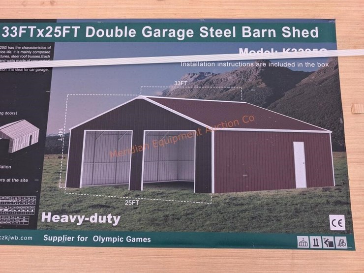 kj-33-x-25'-double-garage-metal-shed-image-2