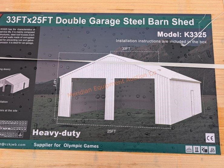 kj-33-x-25'-double-garage-metal-shed-image-2