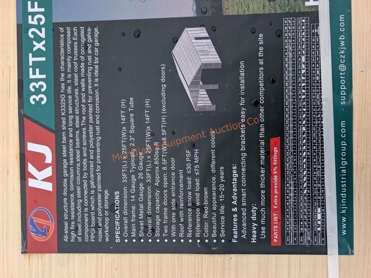 kj-33-x-25'-double-garage-metal-shed-image-4
