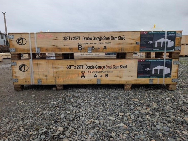 kj-33-x-25'-double-garage-metal-shed-image-1