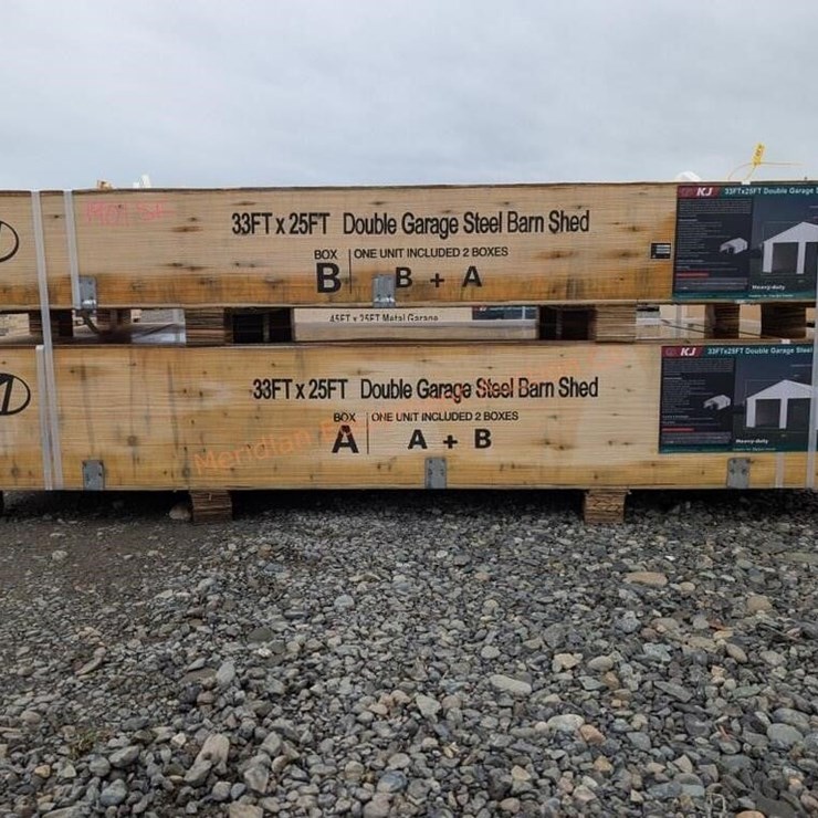 KJ 33 x 25' Double Garage Metal Shed