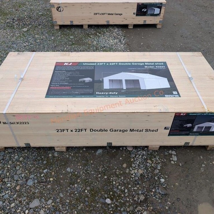 KJ 23' X 22' Double Garage Metal Shed