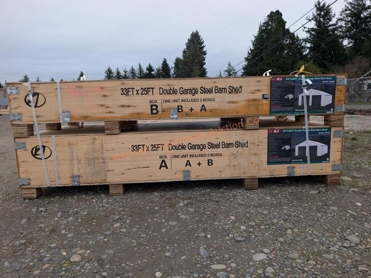 kj-33-x-25'-double-garage-metal-shed-image-1