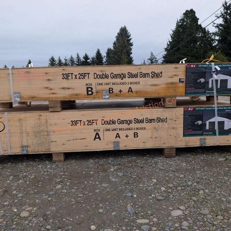 KJ 33 x 25' Double Garage Metal Shed