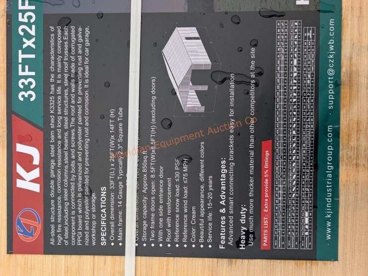 kj-33-x-25'-double-garage-metal-shed-image-4