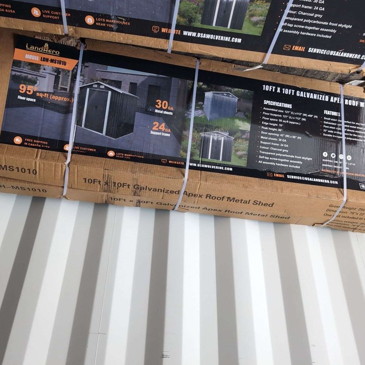 (1) Landhero 10' x 10' Galvanized Apex Roof Metal Shed - LDH-MS1010