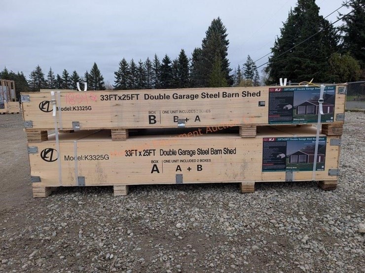 kj-33-x-25'-double-garage-metal-shed-image-1