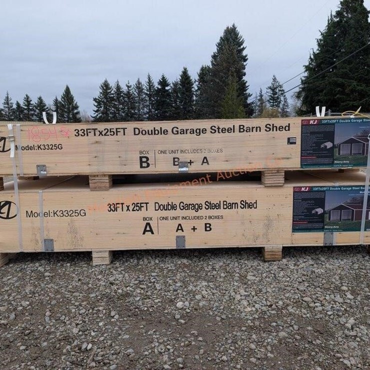 KJ 33 x 25' Double Garage Metal Shed