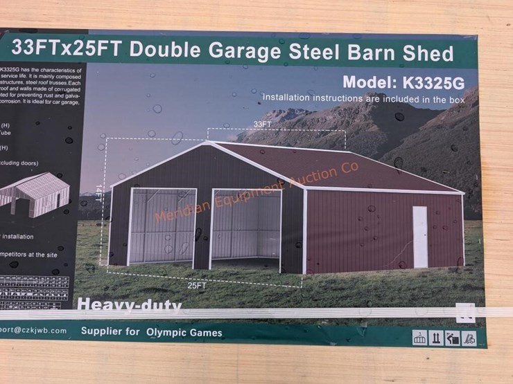 kj-33-x-25'-double-garage-metal-shed-image-3