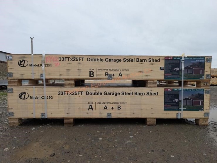 kj-33-x-25'-double-garage-metal-shed-image-1
