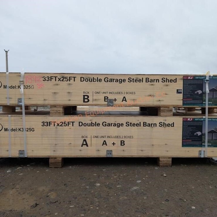 KJ 33 x 25' Double Garage Metal Shed