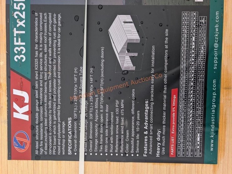 kj-33-x-25'-double-garage-metal-shed-image-3