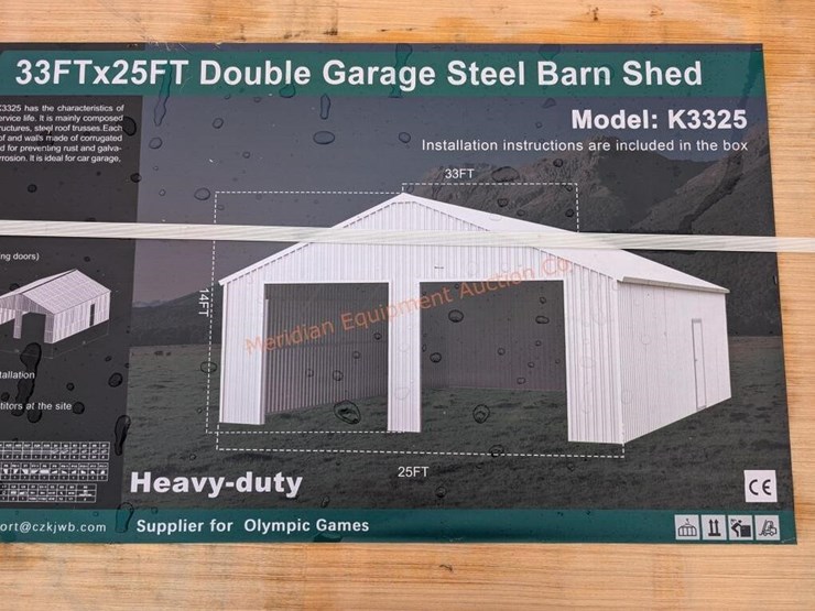 kj-33-x-25'-double-garage-metal-shed-image-3