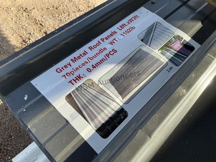 (70)-3ft-x-8ft-grey-metal-roof-panels,-image-3