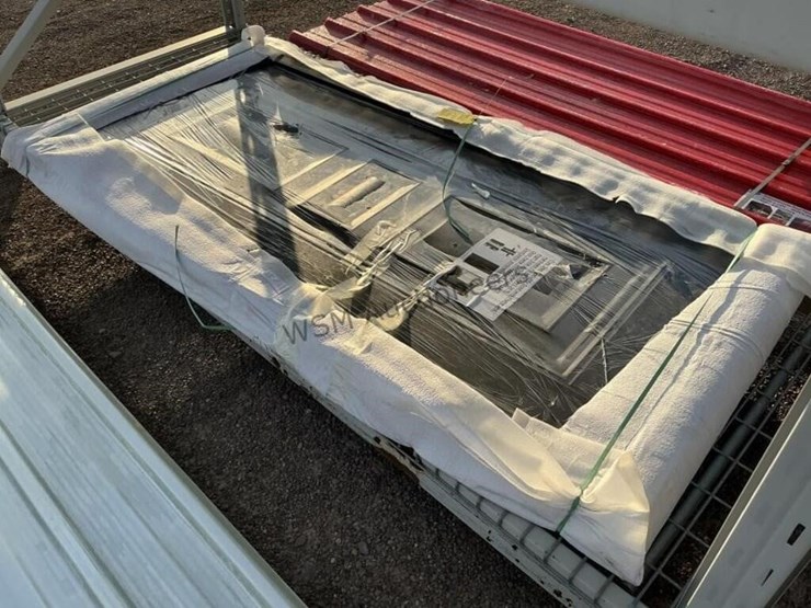 grey-steel-security-door-w/-frame-and-hardware,-image-1