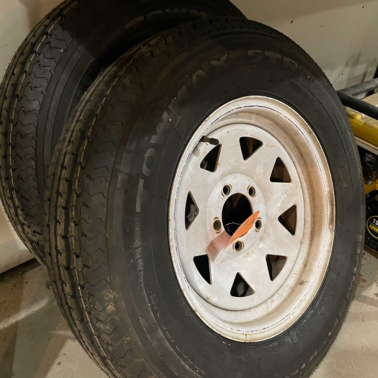 #12934 • (2) Trailer Tires On Rims