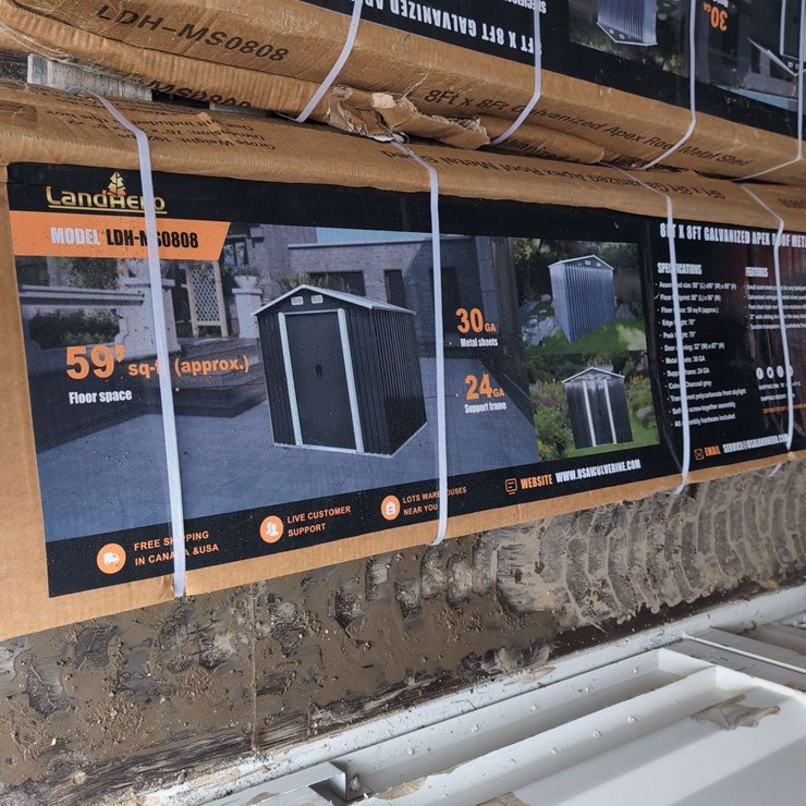 (1) Landhero 8' x 8' Galvanized Apex Roof Metal Shed - LDH-MS0808