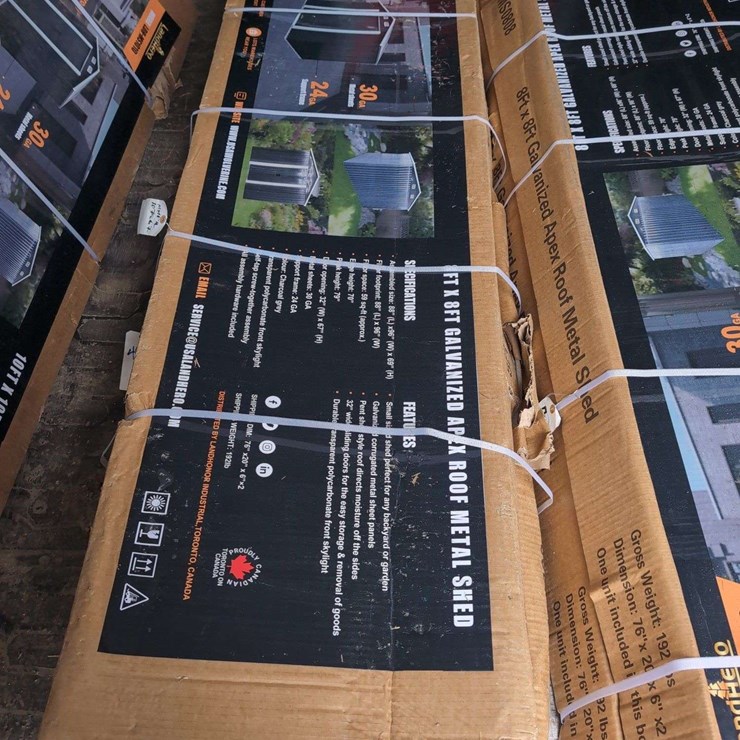 (1) Landhero 8' x 8' Galvanized Apex Roof Metal Shed - LDH-MS0808