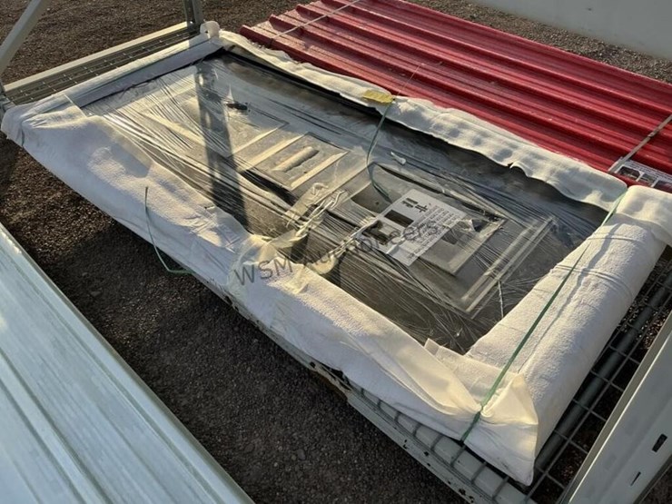 grey-steel-security-door-w/-frame-and-hardware,-image-1