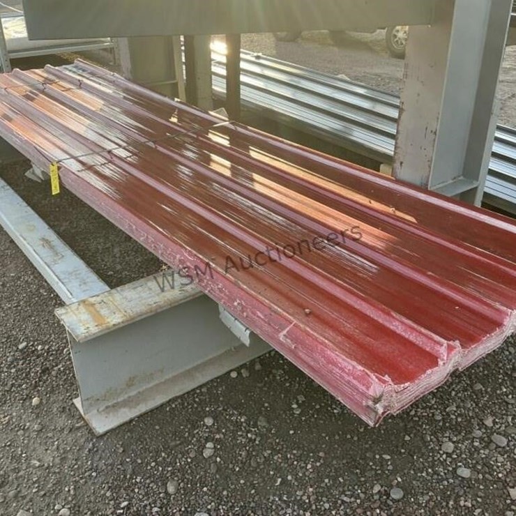 (30) 3FT X 12FT RED POLY ROOF PANELS,
