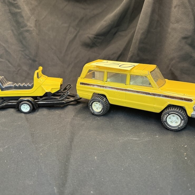 Tonka Jeep and Snowmobile w/ Trailer