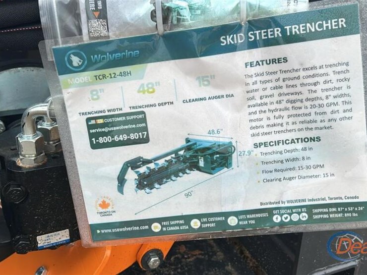 wolverine-trencher-attachment,-s/n-zq-02906-for-skid-steer-image-5