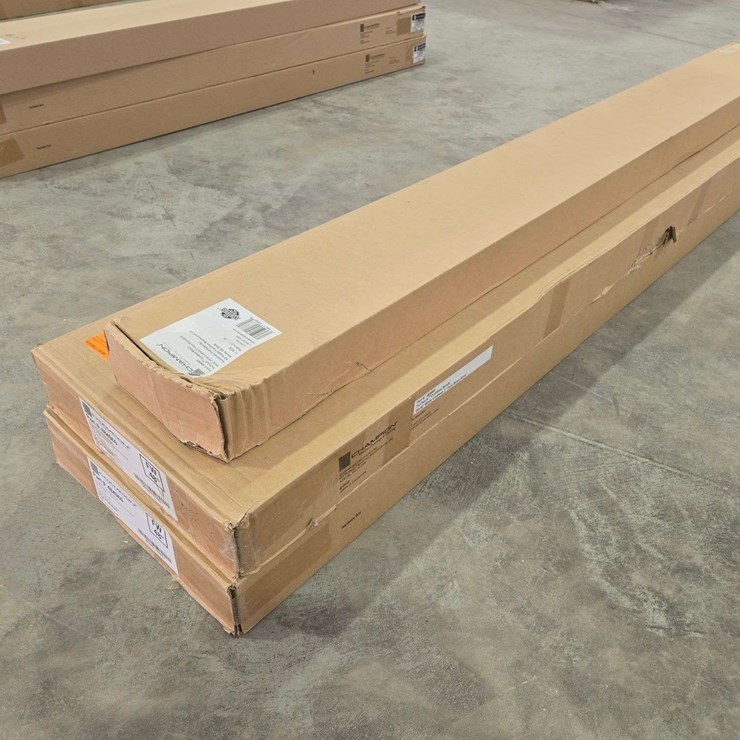 (5) Champion (65"x48) White Cordless 2" Faux Wood Blinds