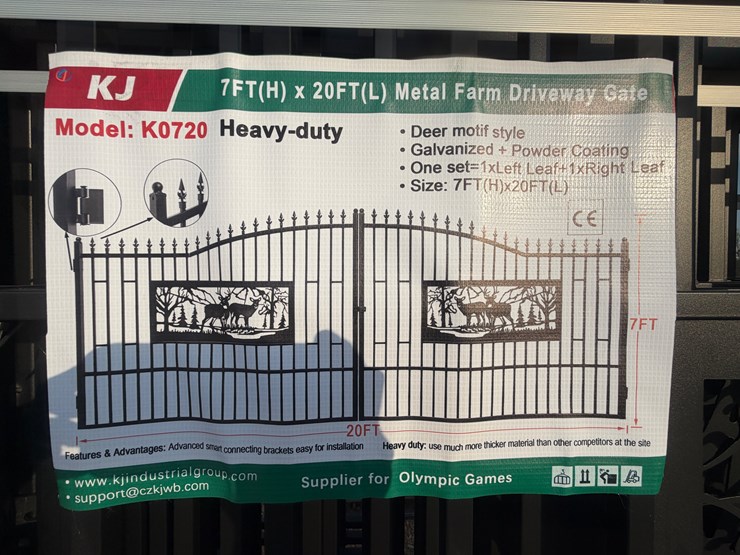 #8082-•-1-set-|-metal-driveway-gate,-deer-motif-image-6