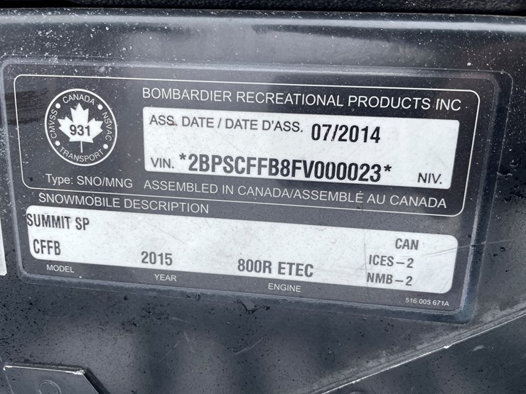 #500-•-2015-ski-doo-free-ride-800-snowmobile-(no-reg-card,-bill-of-sale-only)-image-54