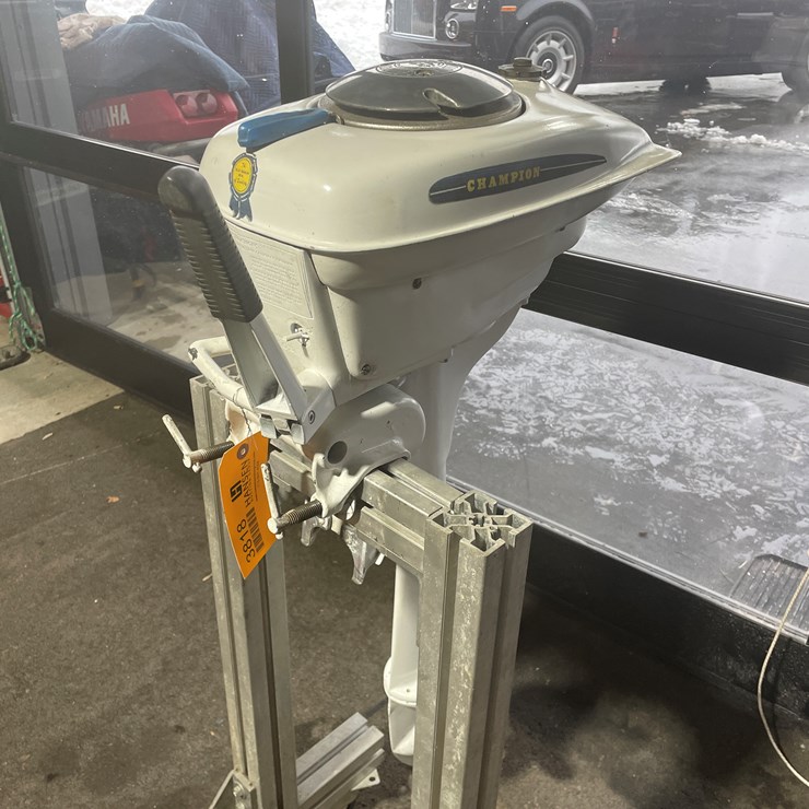 #3818 • Champion 3.2 HP Vintage Outboard Boat Motor