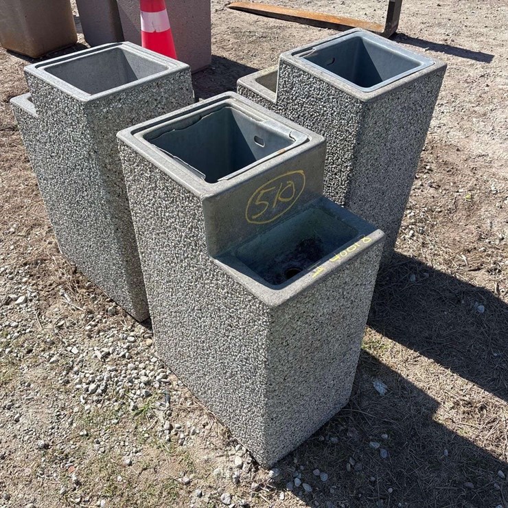 3 Concrete Outdoor Ash Trash Waste Container