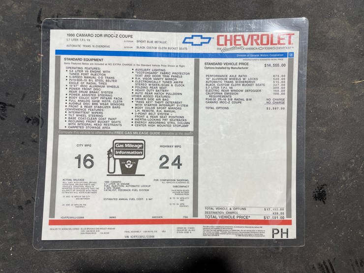 #3811-•-1990-chevrolet-camaro-iroc-z-rare-1le-(has-wi-title)-image-45