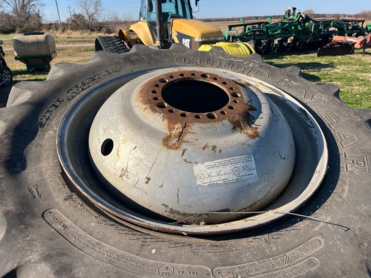 4-tractor-rims,-10-hole-steel,-two-with-85r-42-r1-tires,-for-more-information-call-252-924-0020-image-4