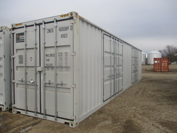 #6569-•-40'-high-cube-multi-door-container-(2)-open-side-doors,-(1)-end-door,-lock-box,-side-forklift-pockets,-one-way-shipping-image-1