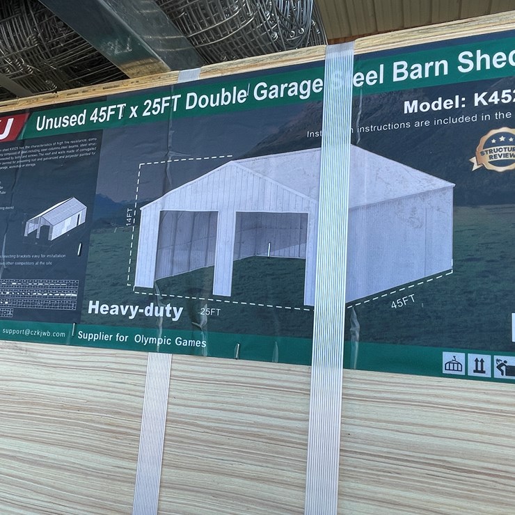#3868 • Double Garage Steel Barn Shed