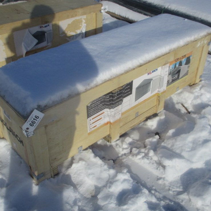 #6616 • High end Carport 12'W x 20'L x 8'H Sturdy & Durable: Features a high-strength metal frame and canopy with an integrated sideand roof design for enhanced stability. Excellent Protection: Fully enclosed side panels effectively resist harsh weather like ra