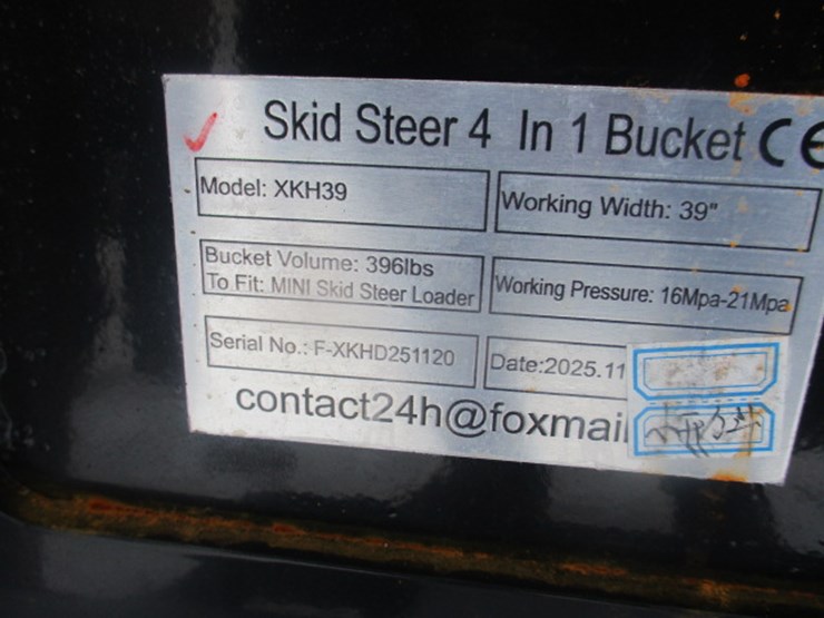 #6633-•-39"-mini-skid-steer-4-in-1-bucket-working-width:-39"bucket-volume:-396ibsworking-pressure:-16mpa-21mpa-image-5