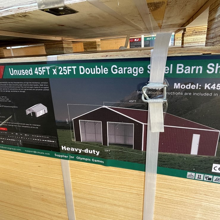 #3817 • Double Garage Steel Barn Shed