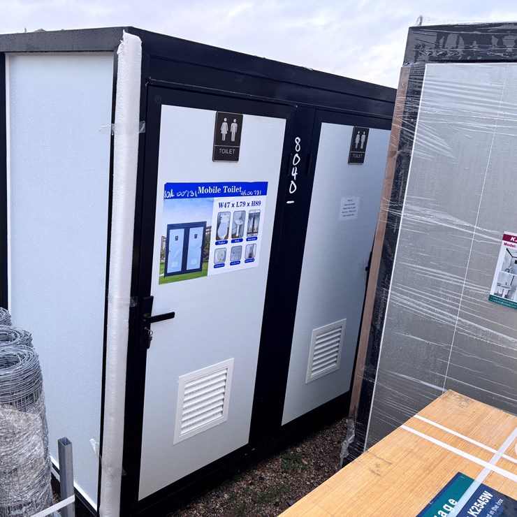 #8040 • MOBILE DOUBLE TOILET WITH BLACK FRAME