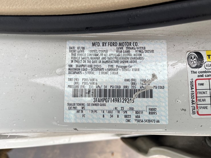 #22-•-government-agency-item-|-2009-ford-fusion-|-parts-or-repair-image-12