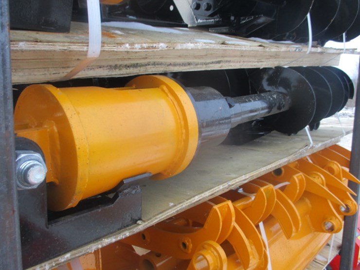 #6626-•-mini-excavator-attachment-package-qty-(8)-rake,-ripper,-grapple,12inch-auger,-16-inch-auger,8inch-narrow-bucket;-24inch-bucket,32inch-bucket-image-1