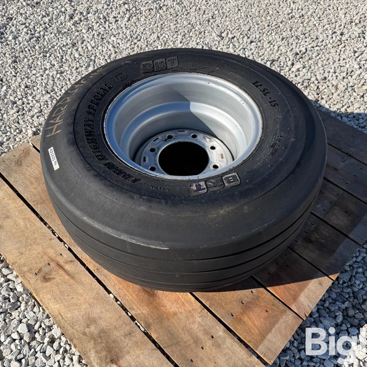 BKT 12.5L-15FI Load Range F Tire & Silver 8 Bolt Rim