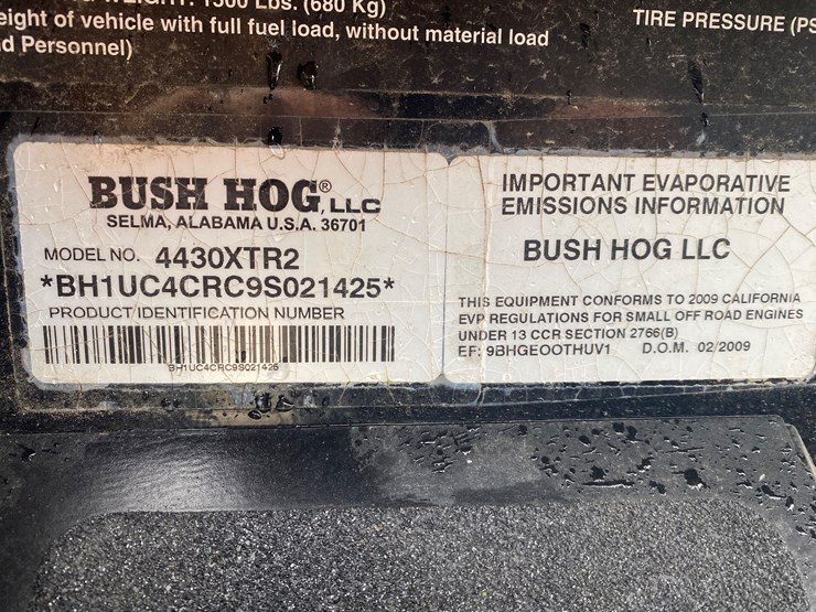 #356-•-2009-bush-hog-4430xtr2-utv-4wd-(sells-with-bill-of-sale-only)-(helenville,-wi)-image-8