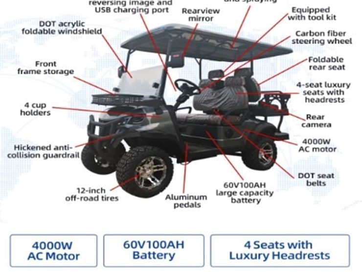 #2524-•-new-sdlgc80-four-seater-golf-cart---this-cart-will-require-assembly.-image-4