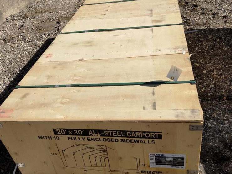 #10-•-20'-x-30'-all-steel-carport-w/-enclosed-sides-image-2