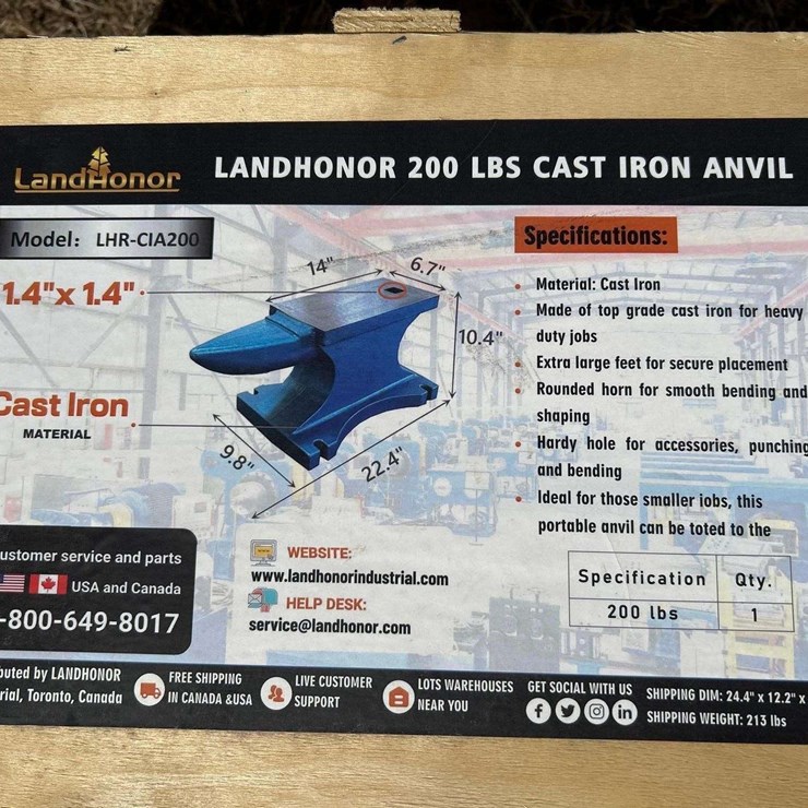Land Honor Cast Iron 200lbs Anvil